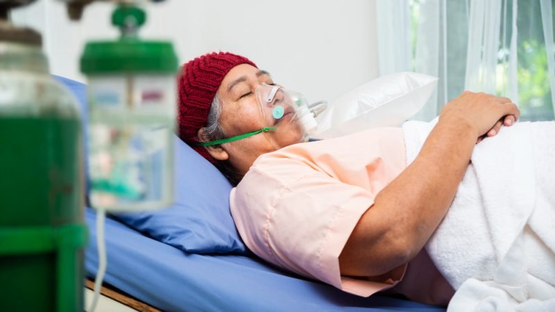 Patient receiving oxygen therapy at Pacific Hyperbarics — Monterey